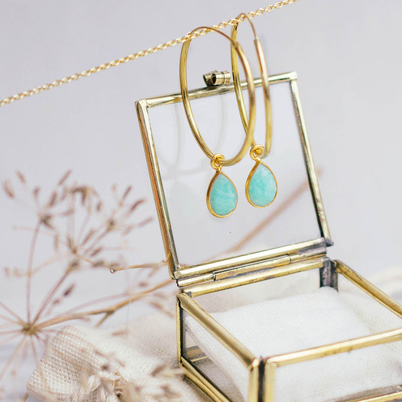 SOL Drops Amazonit Big Hoops Golden