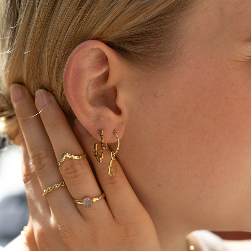 SOL Drops Citrin Small Hoops Golden