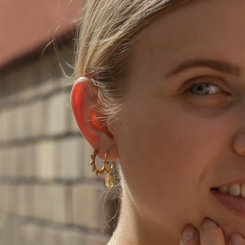 SOL Drops Citrin Small Hoops Golden
