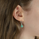 SOL Drops Amazonit Small Hoops Silber