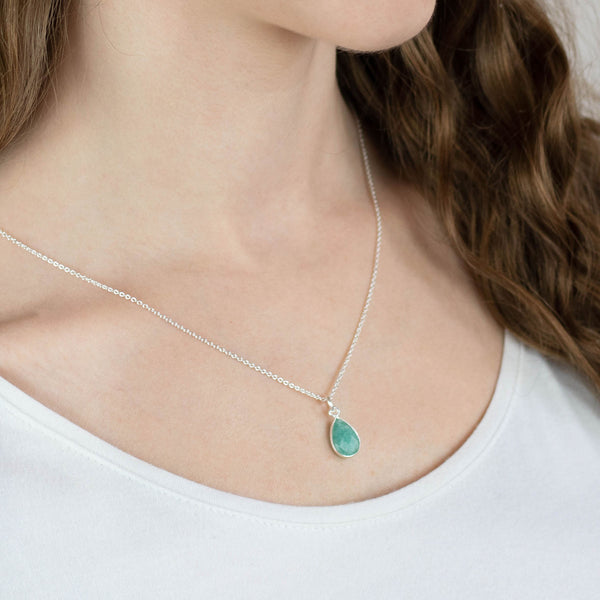 SOL Drops Amazonit Charm Silber