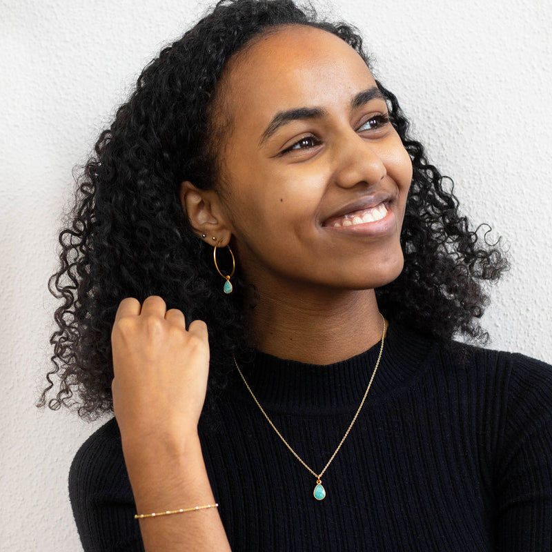 SOL Drops Amazonit Big Hoops Golden