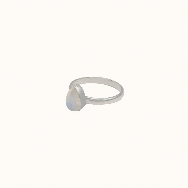 Agua Mondstein Ring Silber