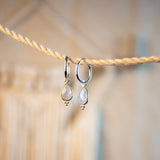 RIO Drops Mondstein Small Hoops Silber