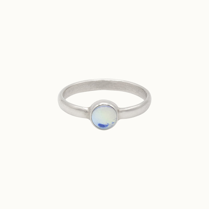 Una Opalglas Ring Silber