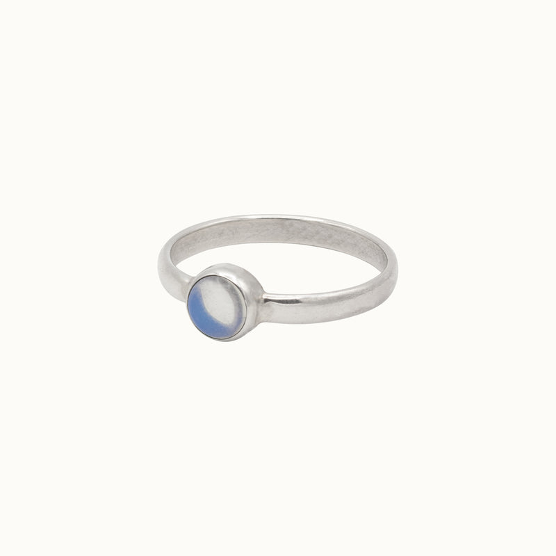 Una Opalglas Ring Silber