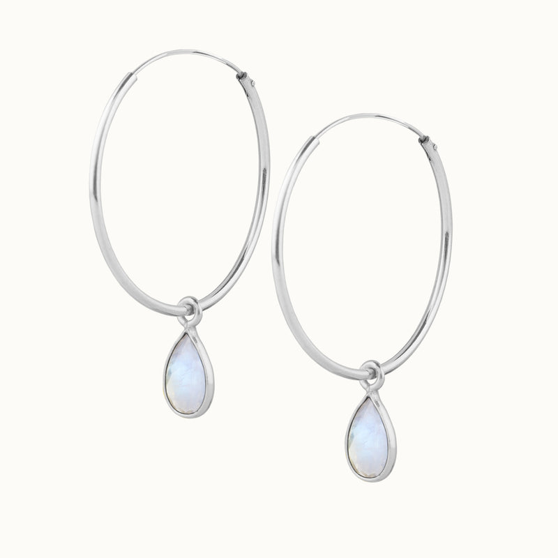 SOL Drops Mondstein Big Hoops Silber