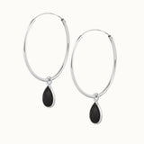 SOL Drops Onyx Big Hoops Silber