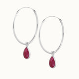 SOL Drops Rubin Big Hoops Silber