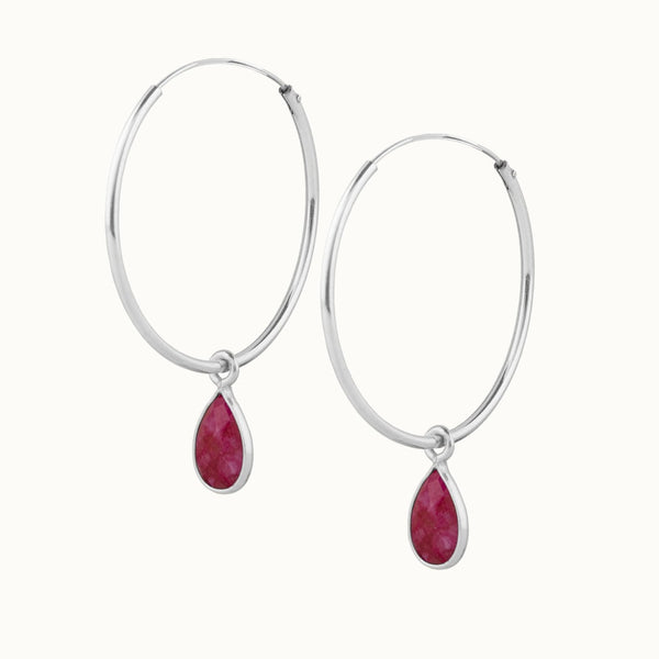 SOL Drops Rubin Big Hoops Silber