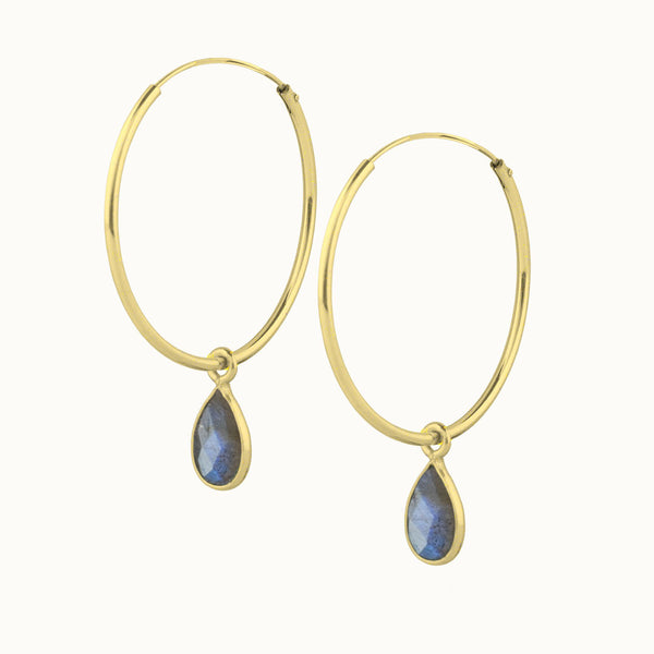 SOL Drops Labradorit Big Hoops Golden
