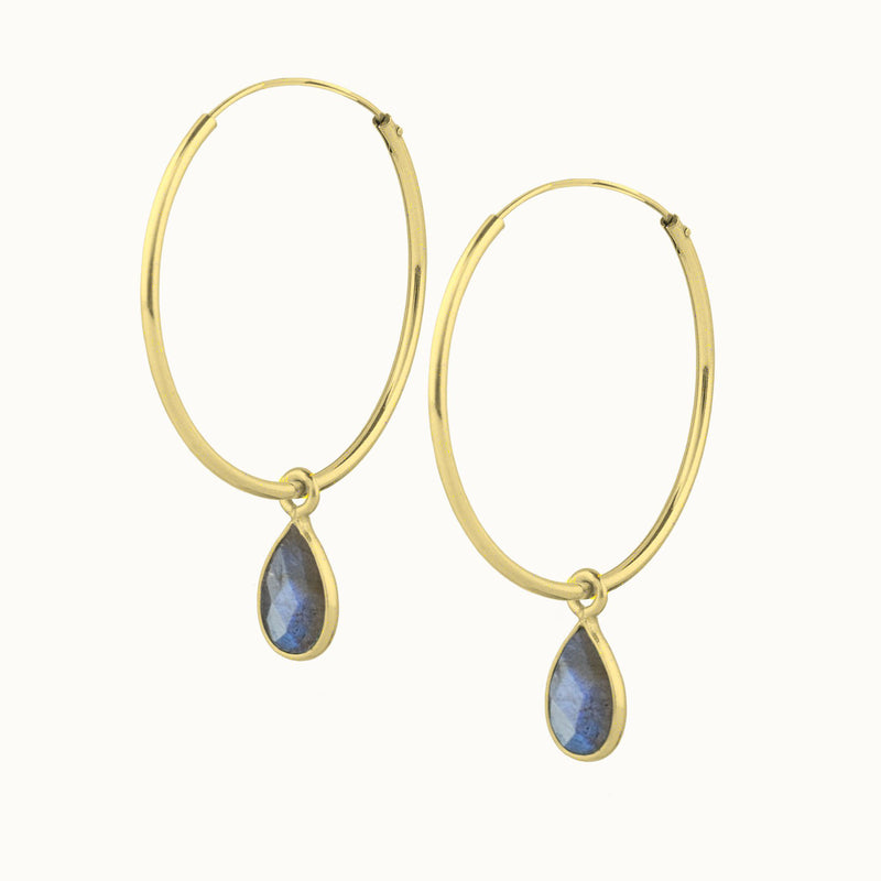 SOL Drops Labradorit Big Hoops Golden