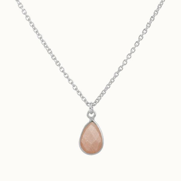SOL Drops Peach-Mondstein Charm Silber