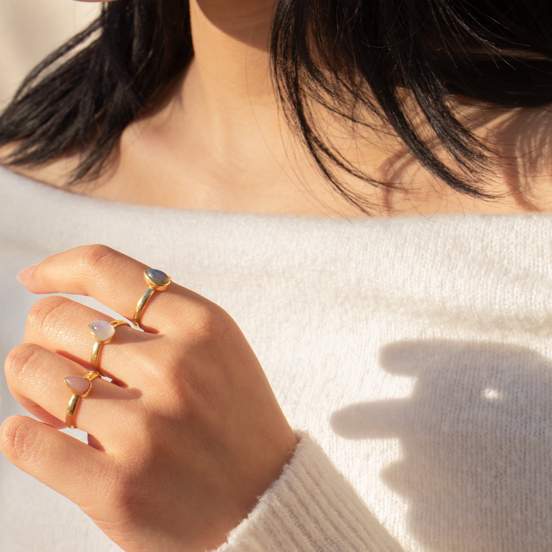 Agua Labradorit Ring Golden - Spirit of Liebs