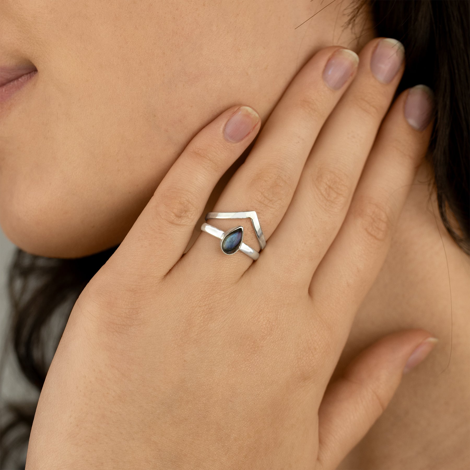 Agua Labradorit Ring Silber - Spirit of Liebs
