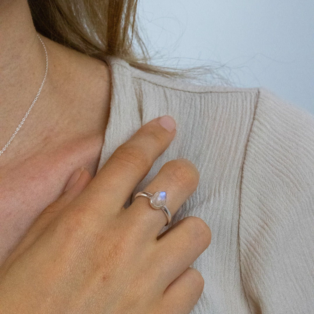 Agua Mondstein Ring Silber - Spirit of Liebs