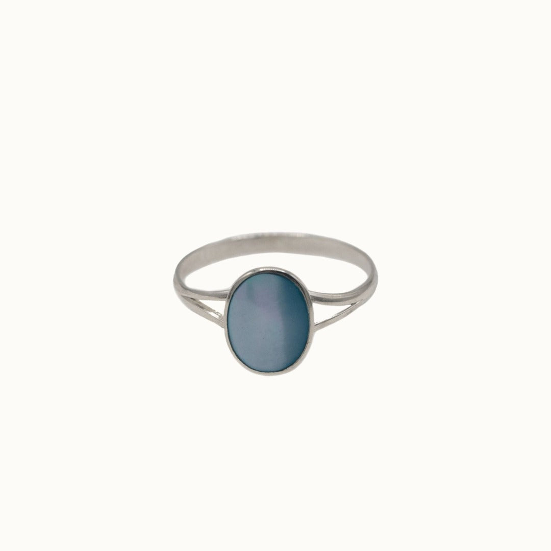 Aries Blaues Perlmutt Ring Silber - Spirit of Liebs