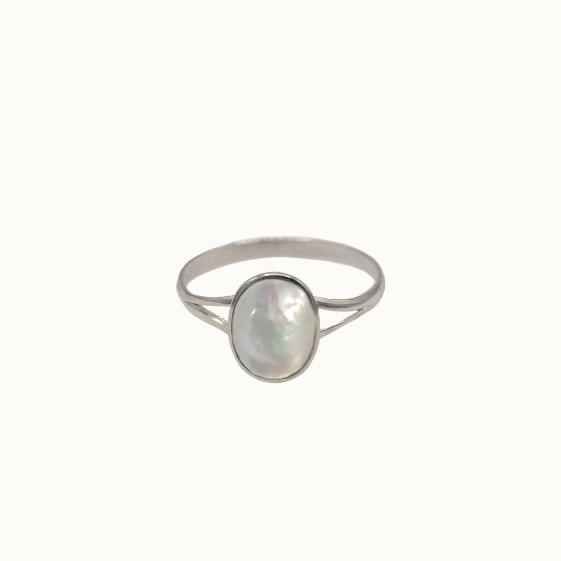 Aries Weißes Perlmutt Ring Silber - Spirit of Liebs