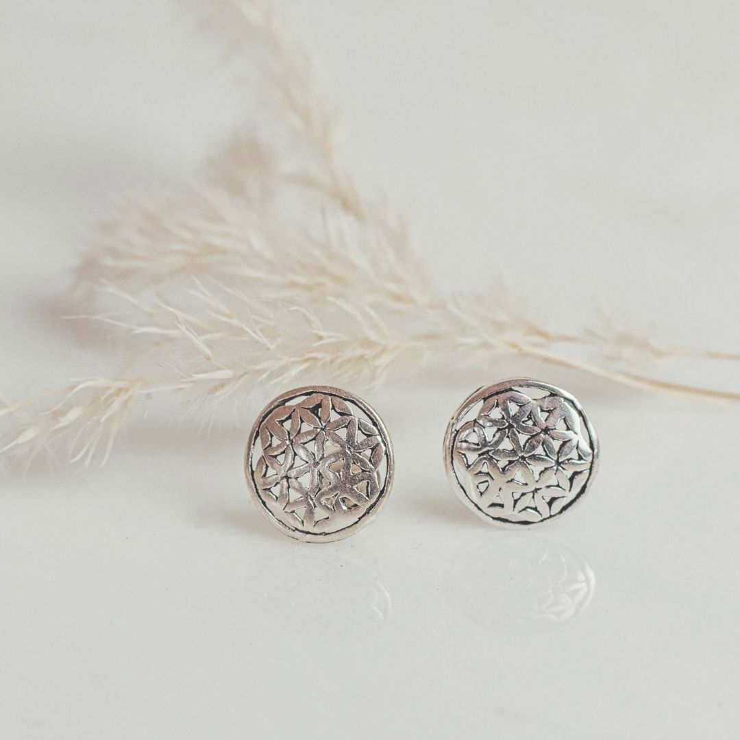 Blume des Lebens Ohrstecker 12mm Silber - Spirit of Liebs