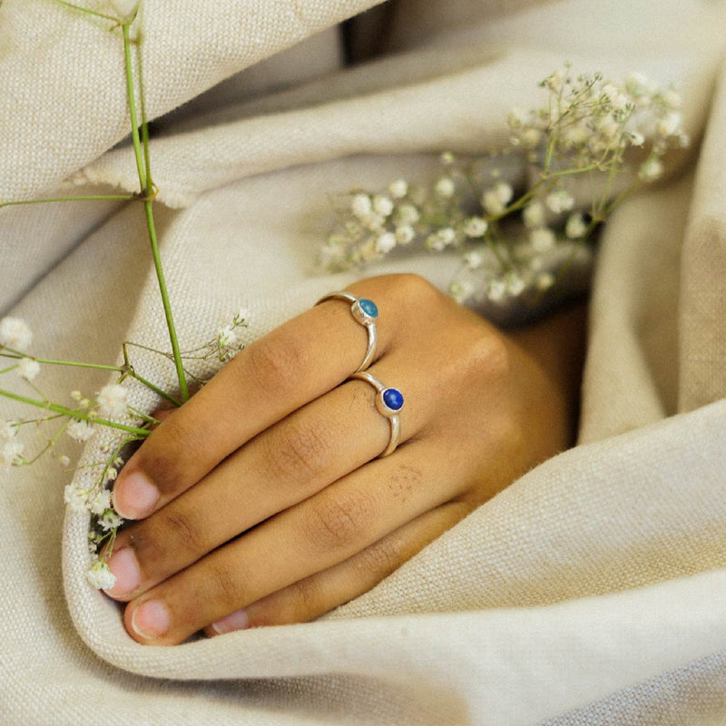Una Lapislazuli Ring Silber