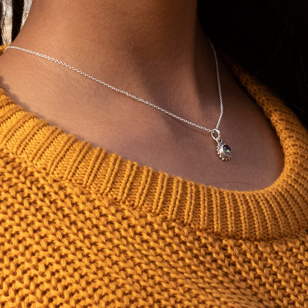 Indische Sonne Aura-Quarz Charm Silber - Spirit of Liebs