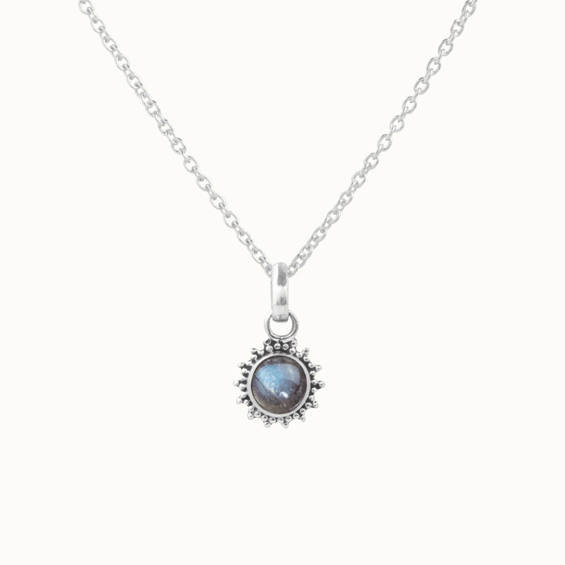 Indische Sonne Labradorit Charm Silber - Spirit of Liebs
