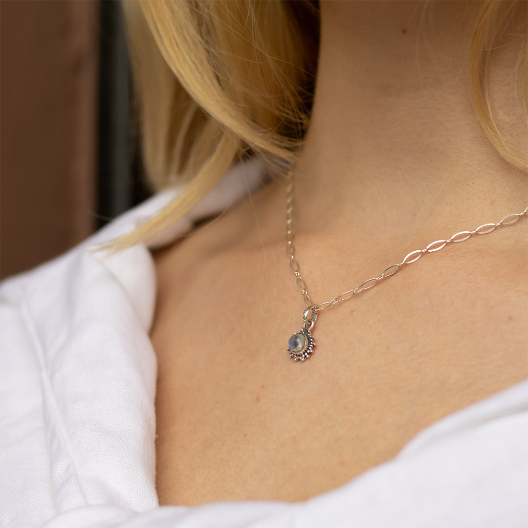 Indische Sonne Labradorit Charm Silber - Spirit of Liebs