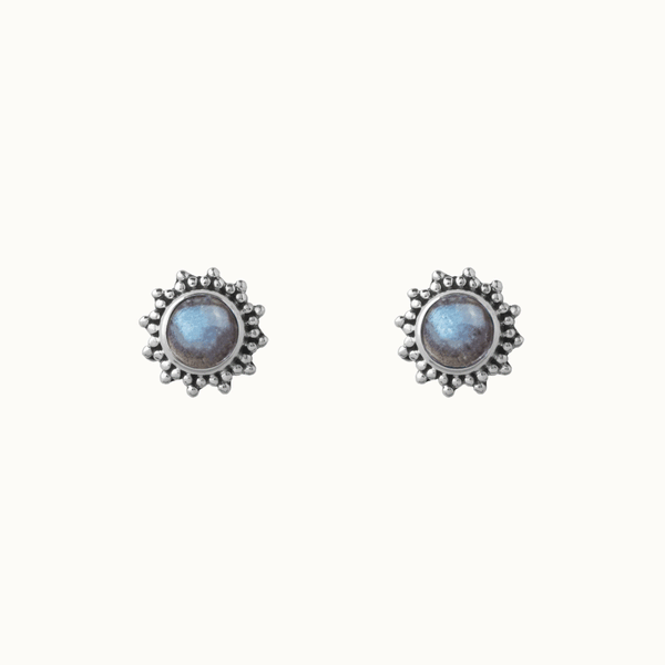 Indische Sonne Labradorit Ohrstecker Silber - Spirit of Liebs