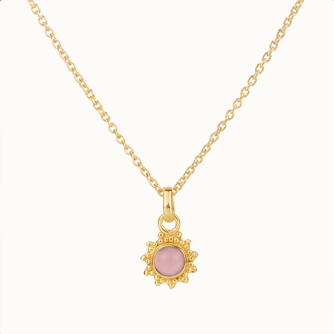 Indische Sonne Rosenquarz Charm Golden - Spirit of Liebs
