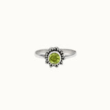 Indische Sonne Peridot Ring Silber