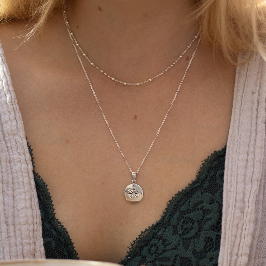Kompass Charm Silber - Spirit of Liebs