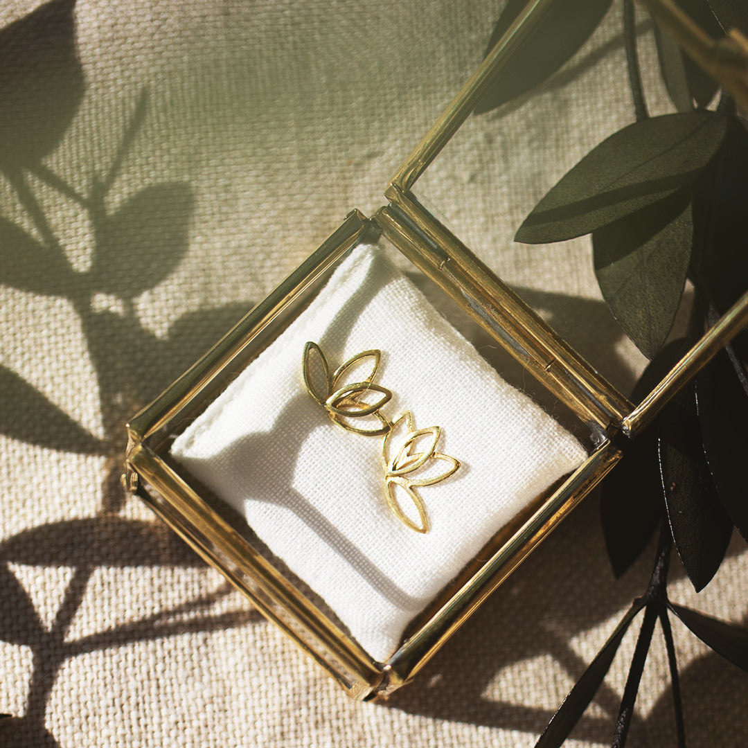 Lotus Ohrstecker Golden - Spirit of Liebs