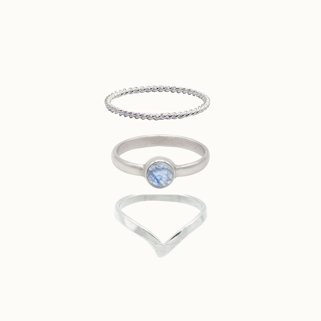 Stacking Queen Ring Silber Set - Spirit of Liebs