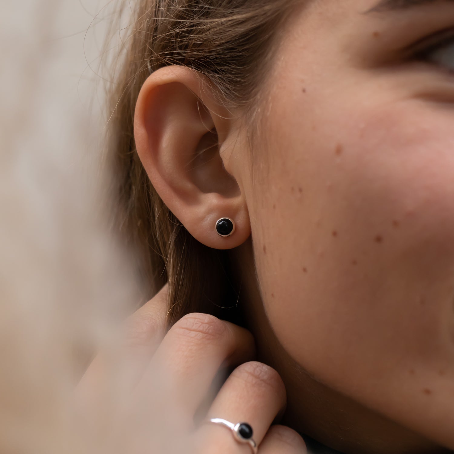 Una Onyx Ohrstecker Silber - Spirit of Liebs