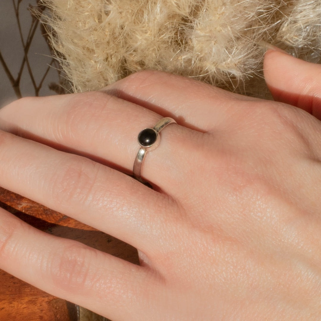 Una Onyx Ring Silber - Spirit of Liebs